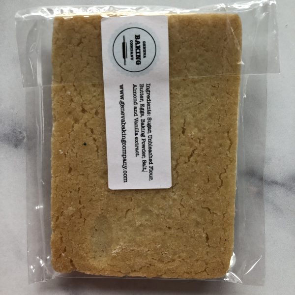 Cellophane sealed cookie with ingredient label