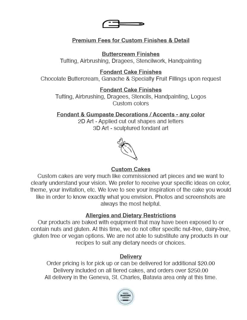 Custom Cakes Geneva Baking Company